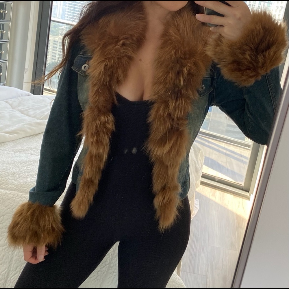 Sheri Bodell denim & fur jacket